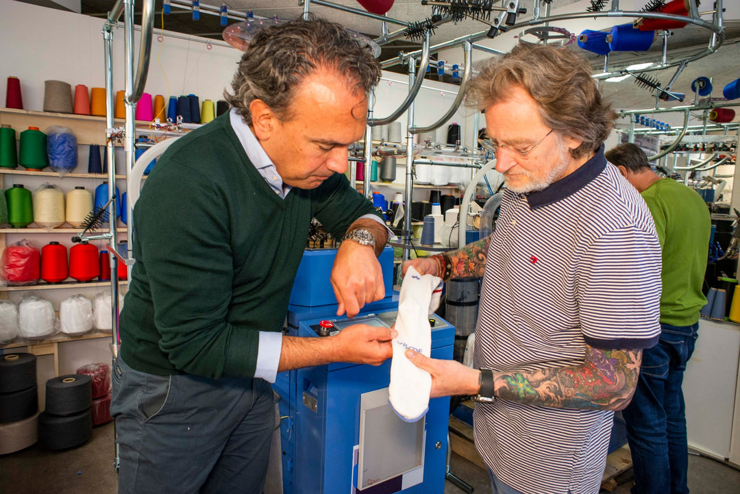 “THESE ARE SOCKS THAT WERE CREATED THROUGH EXPERIMENT. JUST BY TRYING TOGETHER.”